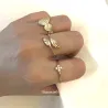 Bague Croix Sertie Zirconium En Plaqué Or 18 Carats 750/000 T50 à 60