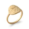 Bague Pièce Médaille Motif Tête de Lion En Plaqué or 18 Carats
