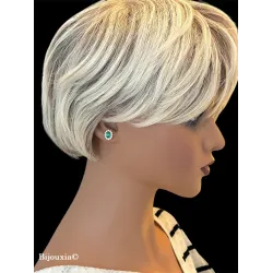 Boucles D'oreilles Marquise Émeraude Zirconium Plaqué Or 18 CARATS 750/1000