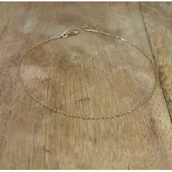 Chaîne Fine de Cheville En Maille forçat 25CM Plaqué Or 18 carats 750/000