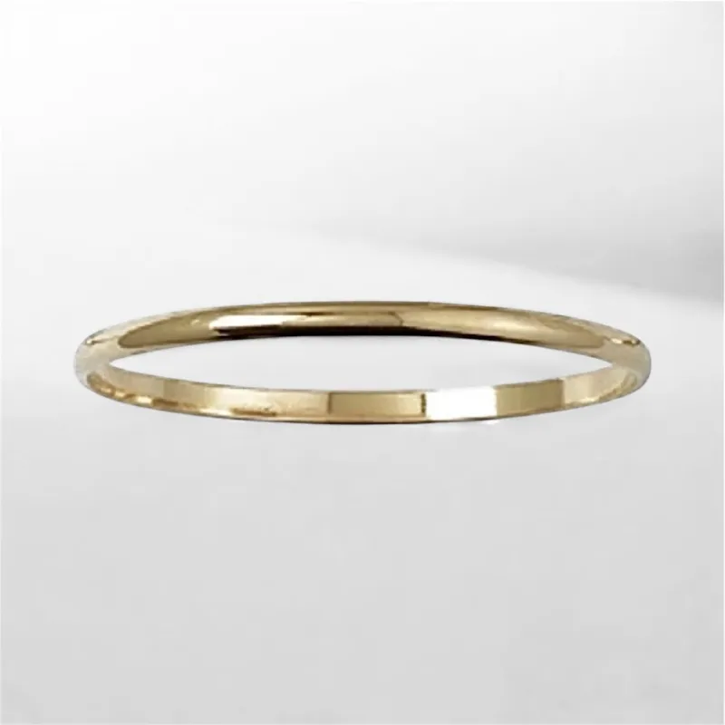 Bracelet Demi-Jonc 4MM x 6,2 CM Plaqué Or 18 Carats 750/1000