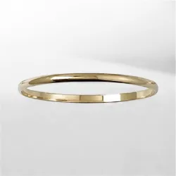 Bracelet Demi-Jonc 4MM X 6,6 CM Plaqué Or 18 Carats 750/1000