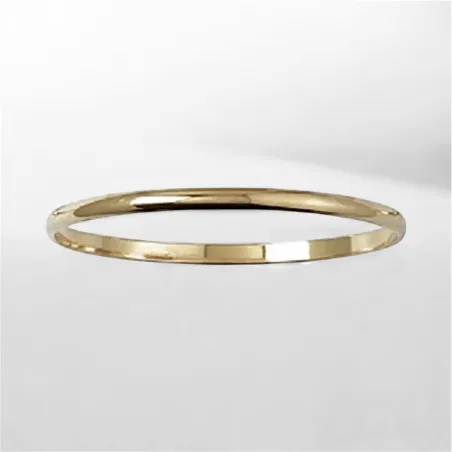 Bracelet Demi-Jonc 4MM X 6,6 CM Plaqué Or 18 Carats 750/1000