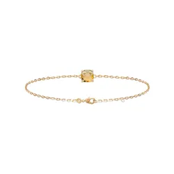 Bracelet Cristal Sertie 4 Griffes Citrine Dorée Plaqué or 18 Carats