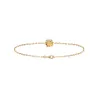Bracelet Cristal Sertie 4 Griffes Citrine Dorée Plaqué or 18 Carats