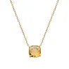 Collier Empierré Cristal Citrine Dorée Oz Plaqué or 18 Carats 750/1000