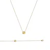 Collier Empierré Cristal Citrine Dorée Oz Plaqué or 18 Carats 750/1000
