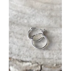 Boucles D'oreilles Créoles 1,5CM Fil 2MM Argent Massif 925/1000 MIXTE