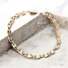 Bracelet Maille Grain De Café 19CM X 6MM Plaqué or 18 CARATS 750/1000