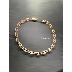 Bracelet Maille Grain De Café 19CM X 6MM Plaqué or 18 CARATS 750/1000
