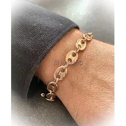 Bracelet Maille Grain De Café 8MM X 21 CM Plaqué or 18 Carats