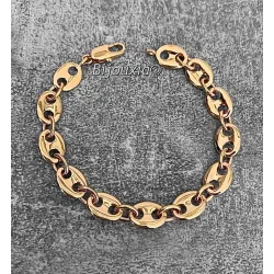 Bracelet Maille Grain De Café 8MM X 21 CM Plaqué or 18 Carats