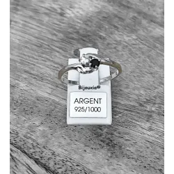 Bague Toi Et Moi Zirconium Blanc&Noir Argent Massif Rhodié T48 à 68