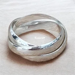 Bague Alliance 3 Anneaux Épais En Argent Massif T50-52-54-56-58-60-62-64-66-68