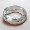 Bague Alliance 3 Anneaux Épais En Argent Massif T50-52-54-56-58-60-62-64-66-68