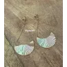 Boucles D'oreilles Pendantes Demi-Lunes Chaînette Plaqué or 18 Carats