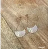 Boucles D'oreilles Pendantes Demi-Lunes Chaînette Plaqué or 18 Carats
