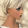 Boucles D'oreilles Pendantes Demi-Lunes Chaînette Plaqué or 18 Carats