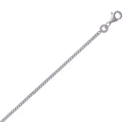 Chaîne Gourmette 1,40MM Argent Massif 925/1000 Rhodié Longueurs 40CM/45CM/50CM