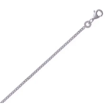 Chaîne Gourmette 1,40MM Argent Massif 925/1000 Rhodié Longueurs 40CM/45CM/50CM