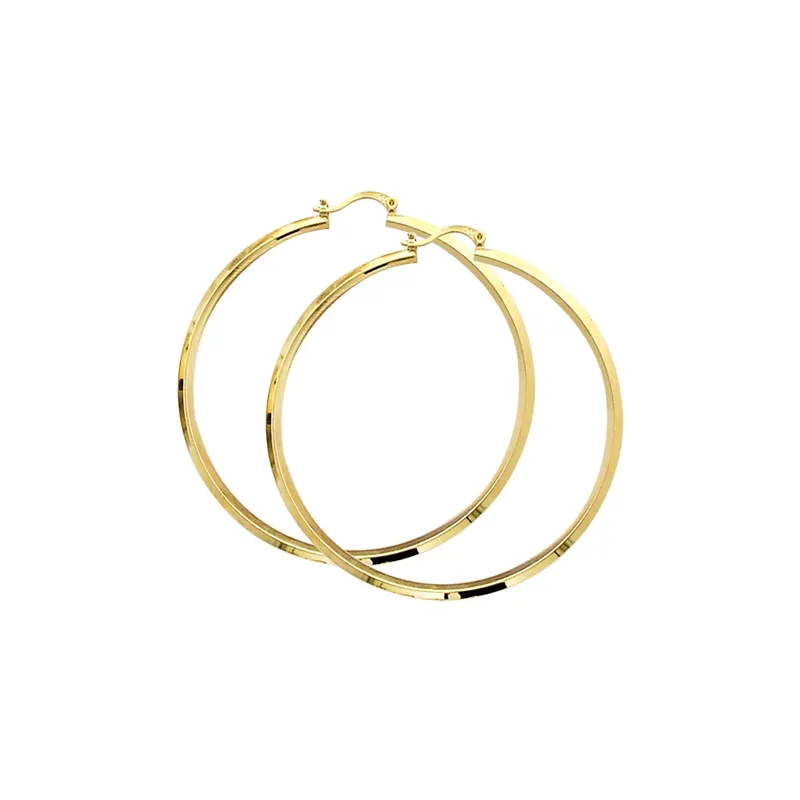 Créoles Fil Carré Diamètre 6CM En Plaqué Or 18 CARTAS 750/1000