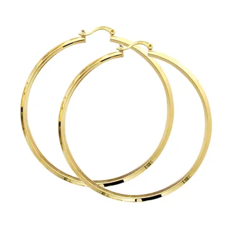 Créoles Fil Carré Diamètre 6CM En Plaqué Or 18 CARTAS 750/1000