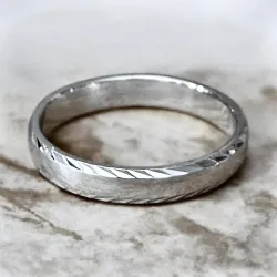 Bague Alliance Motifs Ciselés En Argent Massif 925/1000 Rhodié TAILLES 50 à 70 MIXTE