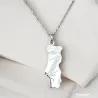 Pendentif Carte Portugal En Argent Massif 925/1000 Bijoux NEUF HOMME/FEMME