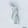 Pendentif Carte Portugal En Argent Massif 925/1000 Bijoux NEUF HOMME/FEMME