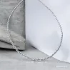 Chaîne 50cm x 2,25mm Maille Forçat Épaisse Argent Massif 925/1000 RHODIÉ