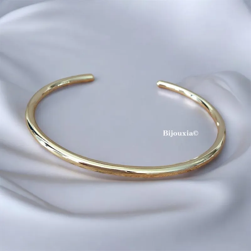 Bracelet Jonc Ouvert En Plaqué Or 18 Carats 750/1000