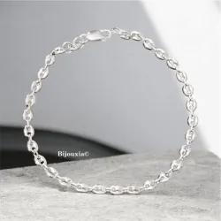 Chaînes Grain de Café Tailles Choix 18cm/45cm/50cm/55cm En Argent 925/1000