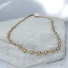 Collier Maille Boule En Chute Plaqué Or 18 Carats 750/000