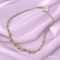Collier Maille Boule En Chute Plaqué Or 18 Carats 750/000