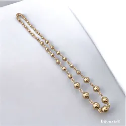 Collier Maille Boule En Chute Plaqué Or 18 Carats 750/000