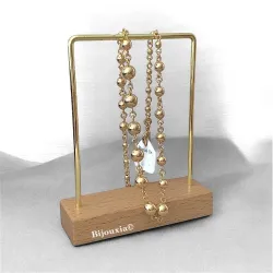 Collier Maille Boule En Chute Plaqué Or 18 Carats 750/000