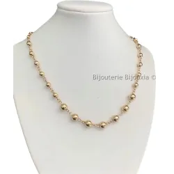 Collier Maille Boule En Chute Plaqué Or 18 Carats 750/000