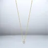 Collier Cristal Solitaire Zirconium Goutte D'eau Plaqué Or 18 carats 750/1000
