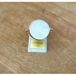 Bague Recto Verso Nacre En Plaqué Or 18 Carats T50 à T60