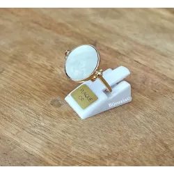 Bague Recto Verso Nacre En Plaqué Or 18 Carats T50 à T60