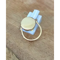 Bague Recto Verso Nacre En Plaqué Or 18 Carats T50 à T60