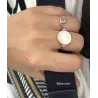 Bague Recto Verso Nacre En Plaqué Or 18 Carats T50 à T60