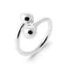 Bague Boules Style Toi & Moi En Argent Massif 925/000 Tailles 50 à 60