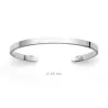Bracelet Jonc Rigide Ouvert Argent Massif 925/1000 Rhodié Diamètre 6,5CM MIXTE