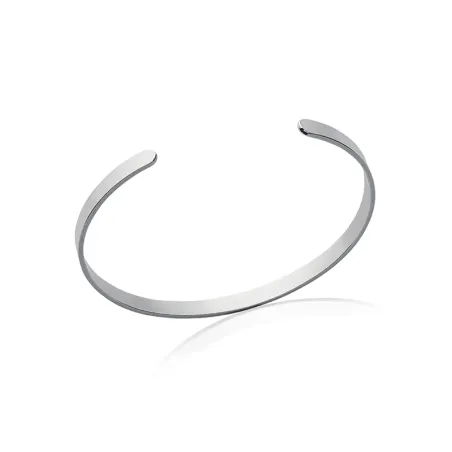 Bracelet Jonc Rigide Ouvert Argent Massif 925/1000 Rhodié Diamètre 5,6CM MIXTE