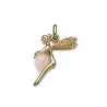 Pendentif Fée Plaqué Or 18 CARATS et Boule De Quartz Rose