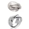 Bague Alliance 3 Anneaux Épais  Argent Massif T48-50-52-54-56-58-60-62-64-66-68