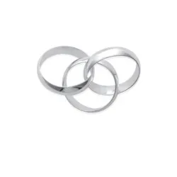 Bague Taille 68 Alliance 3 Anneaux Épais En Argent Massif 925/000