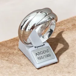 Bague Taille 68 Alliance 3 Anneaux Épais En Argent Massif 925/000