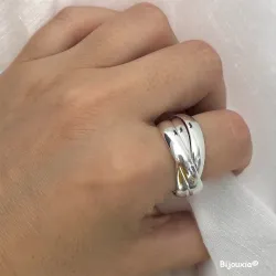 Bague Taille 68 Alliance 3 Anneaux Épais En Argent Massif 925/000
